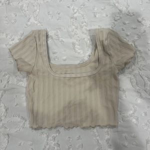 offline cream aerie top xs